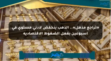 «تراجع مذهل».. الذهب ينخفض لأدنى مستوى في أسبوعين بفعل الضغوط الاقتصادية